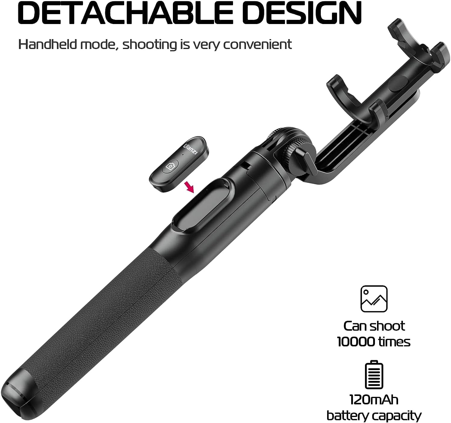 Ulanzi SK-03 Selfie Stick Tripod, 64" Professional Stable Phone Tripod Stand for Smartphone/Action Camera