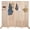 Natural, variant on AINUO Freestanding Pegboard 5 FT Wood Room Divider, 4 Panel Folding Privacy Screen with Support Feet, Display Board Organizer for Craft Shows, Retail, Home (Natural)