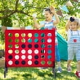 thumbnail image 2 of Costway 4-in-a-row Game Set with 42 PCS Chips & 600D Oxford Fabric Carrying Bag Wooden Red, 2 of 10