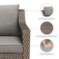 thumbnail image 5 of OPOHORO 4-Piece Patio Furniture Set, Brown Wicker Patio Couch, Swivel Gliding Chairs, and Coffee Table with Gray Cushions, Perfect Furniture Ideas for Patio, Porch, or Deck, 5 of 11