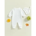 thumbnail image 6 of Raccmtaty Baby 2Pcs Halloween Outfits Long Sleeve Round Neck Ghost Jumpsuit with Hat Set Infant Clothes, 6 of 9