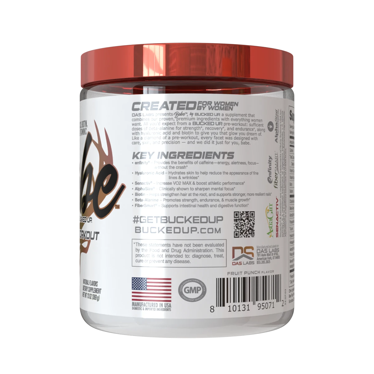 Bucked Up Babe Pre-Workout Powder, Fruit Punch, 30 Servings