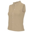 thumbnail image 4 of Sleeveless Dress Shirts for Women, Yigetop A Versatile Sleeveless Shirt with A Collar for A Slimming Look As An inner Layer for A Suit Sleeveless Button Up Shirts for Women Khaki L, 4 of 8