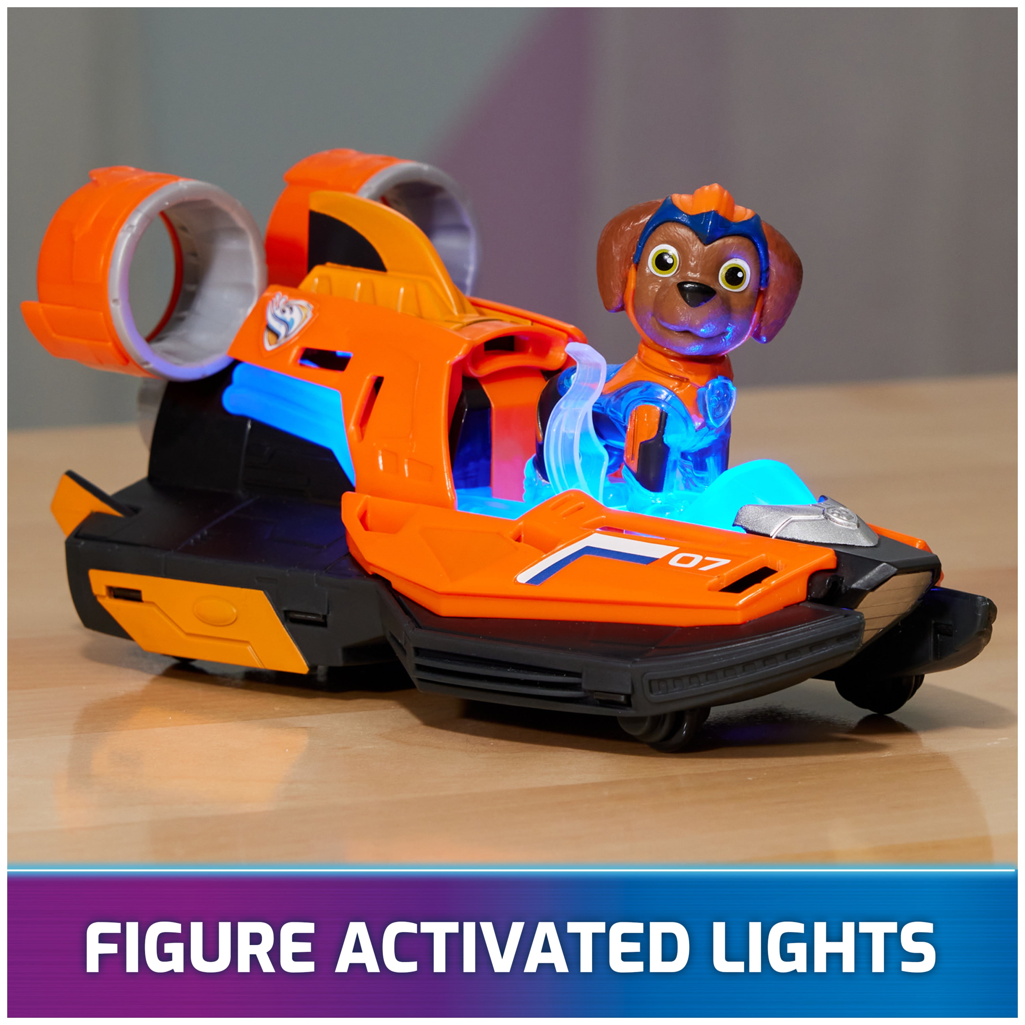 PAW Patrol: The Mighty Movie Jet Boat with Lights, Sounds & Zuma Figure, Ages 3+