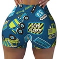 thumbnail image 2 of Balery Dump Truck Pantalones cortos de entrenamiento estampados para mujer, sin costuras, ajustados, para gimnasio, yoga, correr, deportes, ejercicio activo, fitness.-X-Large, 2 of 8