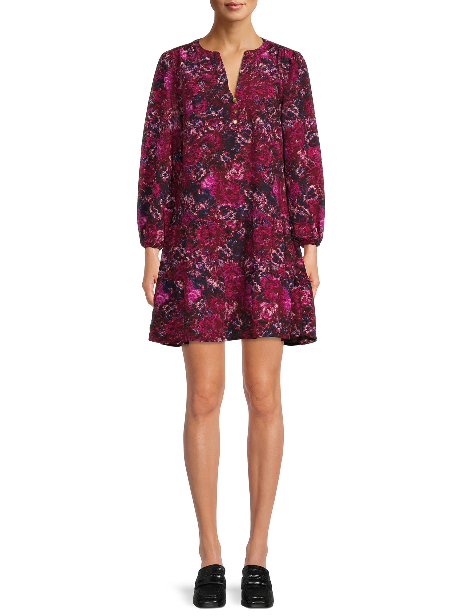 Time and Tru Women's Woven Tiered Dress