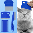 thumbnail image 4 of 4-Piece Pet Grooming Comb Kit: Dense-Tooth Flea & Lice Remover, V-Shaped Tick Hook for Safe Eradication, Rounded Tip Massage Detangler, One-Touch Hair Removal Button – All-in-One Solution for, 4 of 6