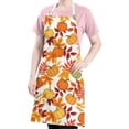 thumbnail image 5 of Fall Pumpkins Leaves Pattern Apron-Garden Aprons for Women with Pockets-Cotton Linen Waterproof Kitchen Cooking Gardening Aprons Adjustable for Kitchen,Cooking,BBQ and Salon 33"x27", 5 of 7