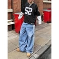 thumbnail image 2 of EMMIOL Men's Y2K Baggy Jeans Wide Leg Stretchy Denim Pants, Skater Striped Oversized Streetwear Casual Trousers, 2 of 6