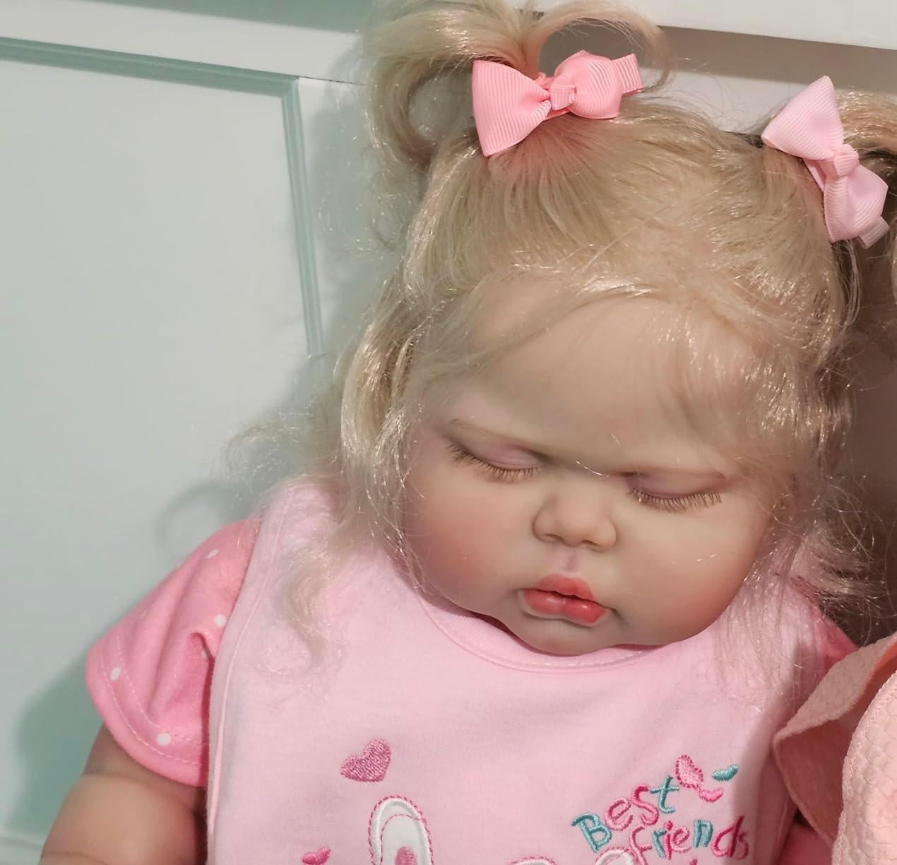 Realistic Reborn Baby Dolls - 24 inch Lifelike Chubby Baby Doll Real Life Baby Dolls Newborn Girl Cloth Body Gift for Kids, Parents, Collectors