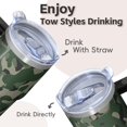 thumbnail image 4 of Camo 20oz Stainless Steel Tumbler with Handle and Straw – Insulated Travel Cup with Sliding Lid, 360° Full Wrap Printed Mug for Home, Outdoor & Sports Use, Camouflage, 4 of 6