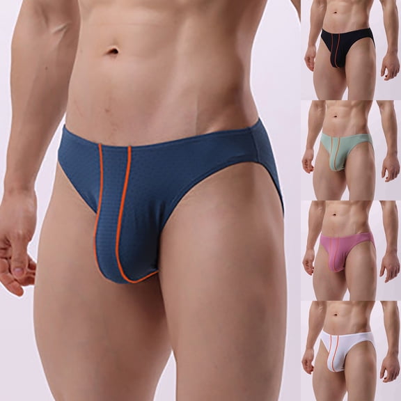 HVOBTTY Mens Soft Loose Briefs, Everyday Comfortable Briefs for Men, Men's Casual Solid Color Fashionable Sports Breathable Loose Briefs White, L