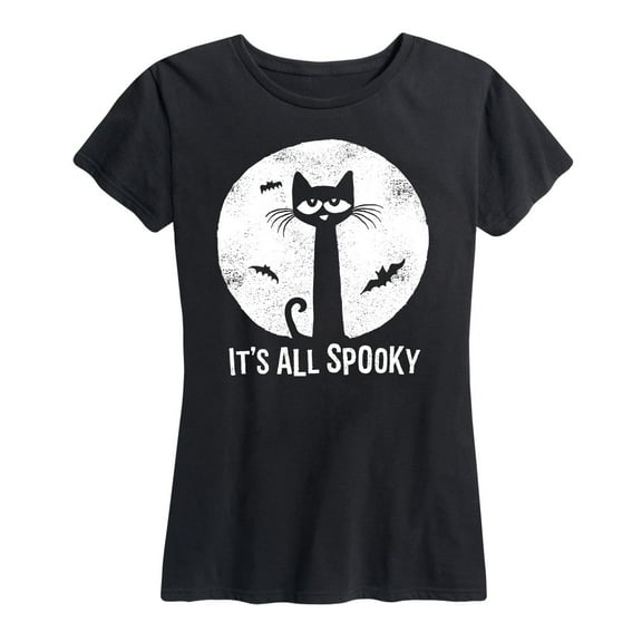 Pete The Cat - It's All Spooky Moon Graphic One Color - Women's Short Sleeve Graphic T-Shirt