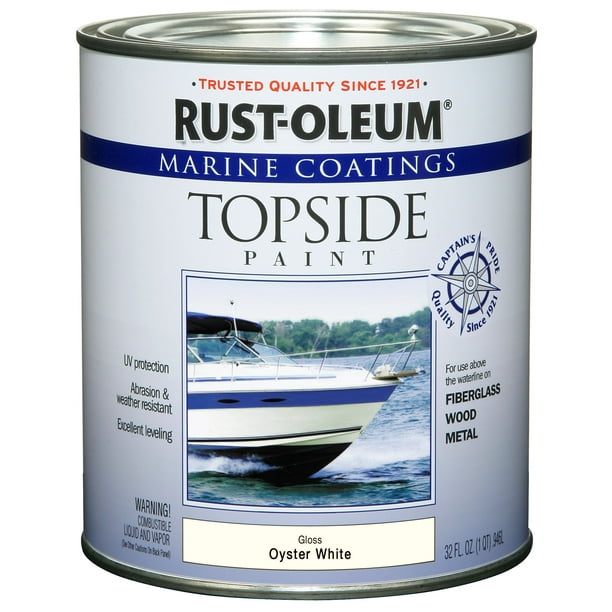 Oyster White, RustOleum Marine Coatings Topside Gloss Paint, Quart