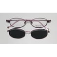 thumbnail image 3 of NEW SMARTCLIP 281 MENS/WOMENS DESIGNER FULL-RIM VIOLET OPTICAL WITH POLARIZED CLIP-ON LENSES FRAME DEMO LENSES 46-17-135 SUNGLASS LENS CLIP-ONS SPRING HINGES EYEGLASSES/EYEGLASS FRAME, 3 of 10