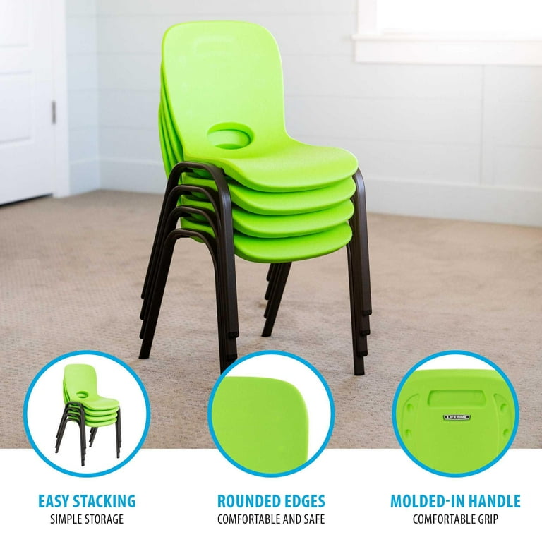 Lifetime Children's Stacking Chairs, Lime Green - Pack of 13 Lifetime Children's Stacking Chairs, Lime Green - Pack of 13
