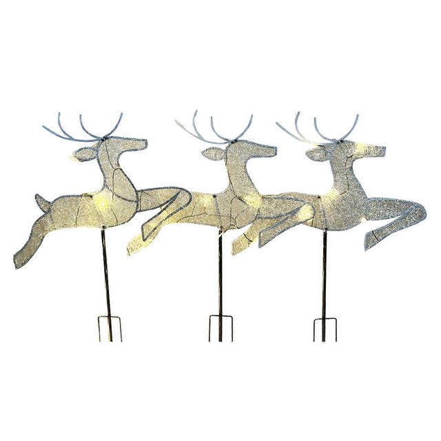 3PCS Christmas Outdoor Decoration Lights Lighted Decorations 2D Reindeer Family Outdoor Lawn Yard Decorations Light