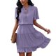 thumbnail image 4 of Vestido de jersey de manga corta con cuello en V liso a la moda de verano para mujer Pompotops ghjkhdj17396, 4 of 7