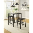 thumbnail image 4 of Lexicon Edgar 3 Piece Faux Marble Top Counter Height Dining Set in Black, 4 of 4