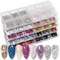 thumbnail image 6 of UDIYO 6 Grids/Box Nail Rhinestone Flat Back Multifunctional Various Shapes Mixed Size AB Nail Art Glitter Decorations for Manicure, 6 of 6
