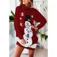 thumbnail image 6 of Pink Queen 2025 Christmas Chunky Knit Turtleneck Sweater Dress with Pockets, 6 of 6