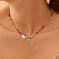 thumbnail image 3 of Turandoss Colorful Initial Beaded Heart Choker Necklaces for Women Girls Letter A-Z Boho Kids Jewelry Trendy Personalized Birthday Gifts for Women Girl Daughter Granddaughter Niece, 3 of 9