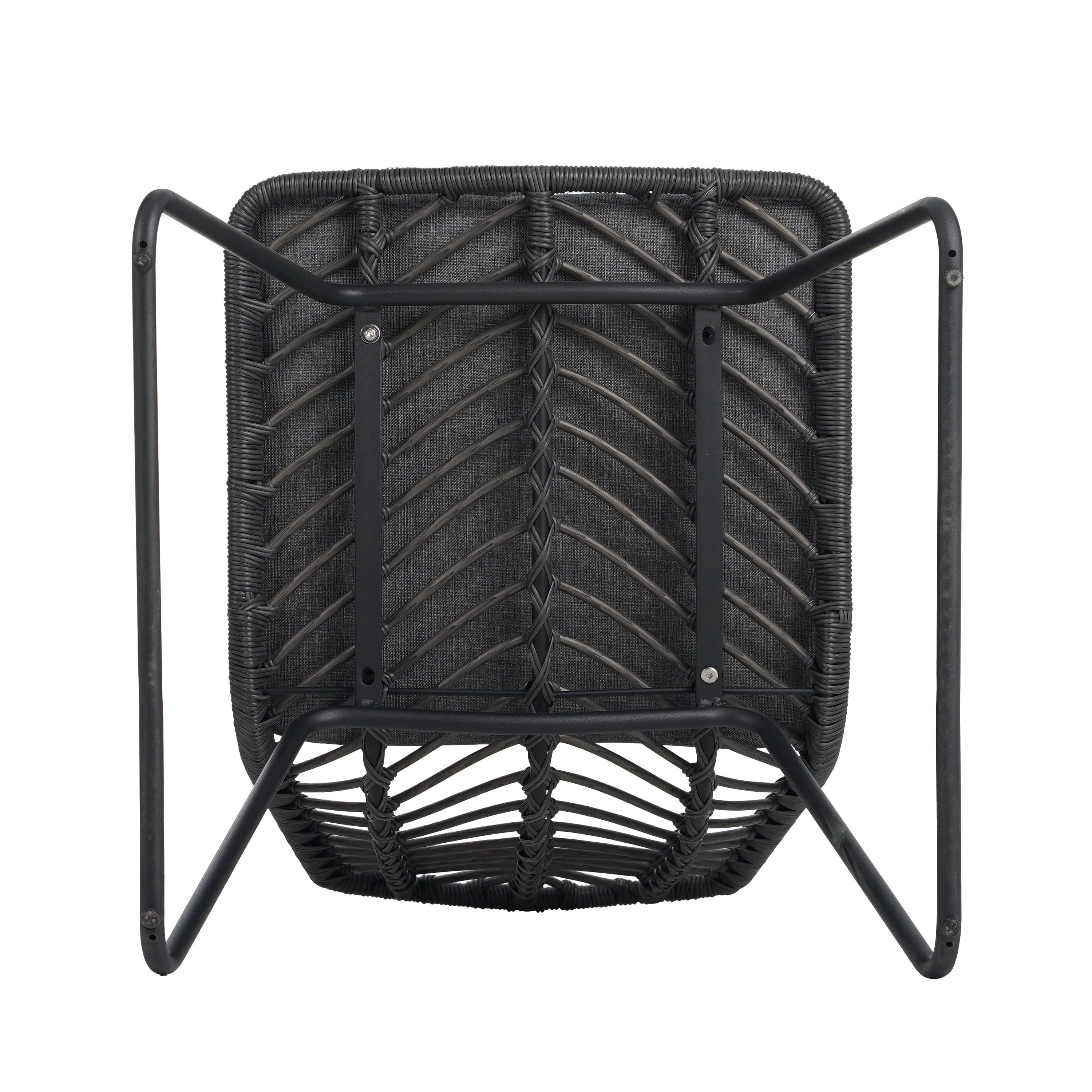 Set of 2 DEJA Outdoor Dining Chairs with Gray PE Rattan and Iron Frame, Water-Resistant Patio Chairs and Garden Seating with Cushions, Gray
