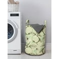 thumbnail image 3 of Fruits Laundry Bag, Vintage Style Abstract Composition with Apples Leaves Flowers Grunge Look, Basket with Handles Drawstring Closure for Laundromats, 13" x 19", Olive Green Pale Green, by Ambesonne, 3 of 4