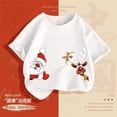 thumbnail image 1 of Ropa de mujer, Camiseta de algodón puro con renos navideños, camiseta informal holgada que combina con todo para todas las estaciones, Tops con estampado elegante para mujer, 1 of 4