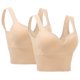 thumbnail image 2 of Pack de 2 sujetadores deportivos sin aros para mujer: acolchados, espalda baja, gran sujeción para fitness/uso diario, 95 % nailon, 2 of 8