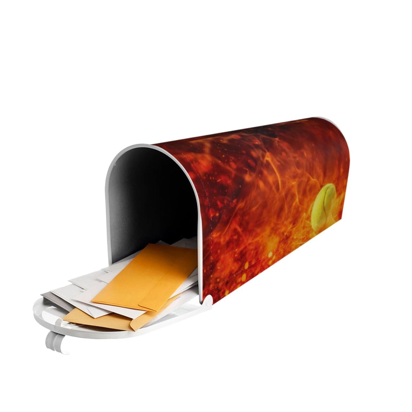Vsdgher Tennis Ball In Fire Mailbox Cover Magnetic Mailbox Wraps Post Letter Box Cover for Garden Yard Home Decor 2 Sizes-21x18 in