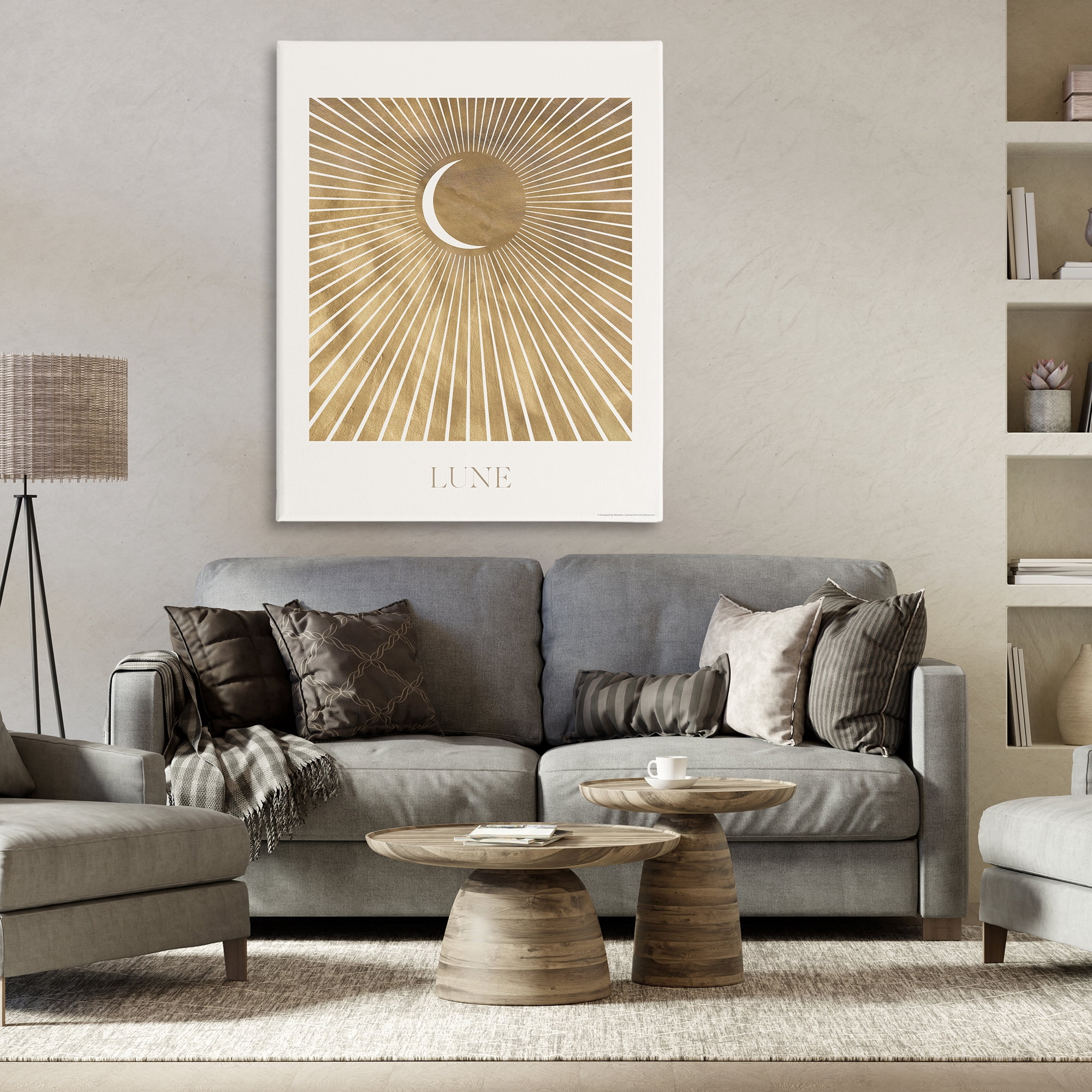Stupell Industries Lune Boho Moon Astrology & Stars Painting Wrapped Canvas Art Print Wall Art, 36 x 48