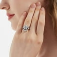 thumbnail image 6 of BERRICLE Sterling Silver 3-Stone Wedding Engagement Rings 2.6 Carat Emerald Cut Cubic Zirconia CZ Flower Ring Set for Women, Rhodium Plated Size 4.5, 6 of 18