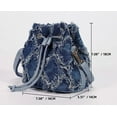 thumbnail image 2 of Kukuzhu Women's Bucket Bag Denim Shoulder Bag 90s Hobo Handbags Purse Retro Diamond Crossbody Bag, 2 of 8