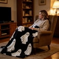 thumbnail image 4 of Halloween Fleece Blanket 78x59in Soft Throw for Couch Bedroom, Warm Plush Flannel Blanket with Halloween Print, Lightweight Home Decor Gift by OVFUIZ, 4 of 9