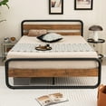 thumbnail image 4 of Costway Queen Metal Bed Frame Arc Platform Headboard Footboard Mattress Foundation Black, 4 of 10