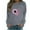 Gray, variant on WREESH Cancer Awareness Graphic Shirts for Women Sweatshirt Pink Ribbon Long Sleeve Casual Top Black