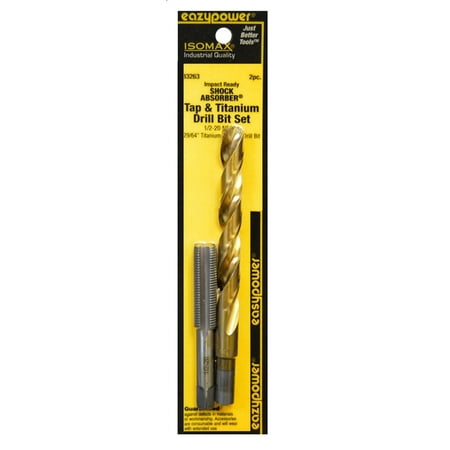 

7657414 TAP & TITANIUM DRILL SETS 2 PIECE SHOCK ABSORBER Size=1/2-20NF Drill Size=#29