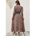 thumbnail image 2 of Womens Bohemian Button Down Tassel Belt Printed Maxi Dress (M, MultiBrown), 2 of 9