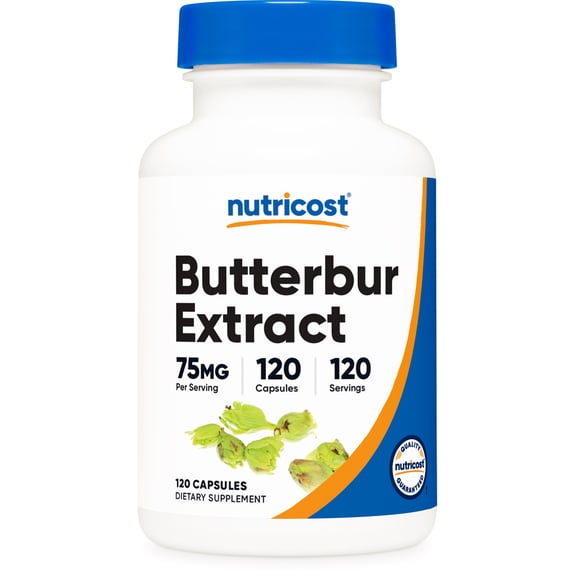 Nutricost Butterbur Extract Capsules (75mg) 120 Capsules - Gluten Free and Non-GMO Supplement
