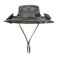 thumbnail image 2 of Sombrero de ala ancha ajustable con ventilador para actividades al aire libre tinta verde, 2 of 9