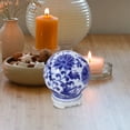 thumbnail image 3 of Retro Blue and White Porcelain Vase Desktop Ceramic Office Decor Chinoiserie Ball Table Centerpiece Home Decoration, 3 of 6