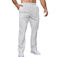 thumbnail image 4 of XIYON Men's Casual Pants Jacquard Drawstring Loose Casual Solid Color Pockets Sports Pants Men Trousers Relaxed Fit, 4 of 5