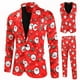 thumbnail image 2 of Traje navideño de 3 piezas para hombre, conjunto de chaqueta de un solo botón con estampado 3D y pantalones de chaleco, ropa informal de moda para hombre para Navidad, 2 of 5