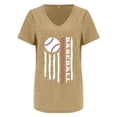 thumbnail image 4 of T-Shirt à Manches Courtes pour Femmes Femmes Liquidation T-Shirt en Chiffon pour Femmes Baseball T-Shirt à Lettres pour Femmes Imprimé Baseball Col en V T-Shirt à Manches Courtes Haut, 4 of 4