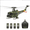Army Green - 4 Battery, variant on F07-V UH-1 Huey Brushless Military RC Helicopter, 1:34 Scale 2.4G 6CH Single Rotor Helicopter with 3D/6G Modes, High-Performance Aerobatic Helicopter for Advanced Pilots