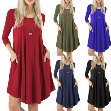 Bedwina Women s Casual Loose T Shirt Dress Long Sleeve Bedwina Women s Casual Loose T Shirt Dress Long Sleeve