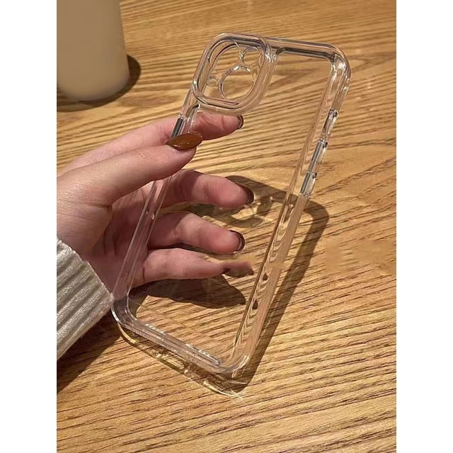 1pc Transparent Or Translucent Grey Phone Case With Card Slot, Compatible With Iphone 11, 13, 14, 15