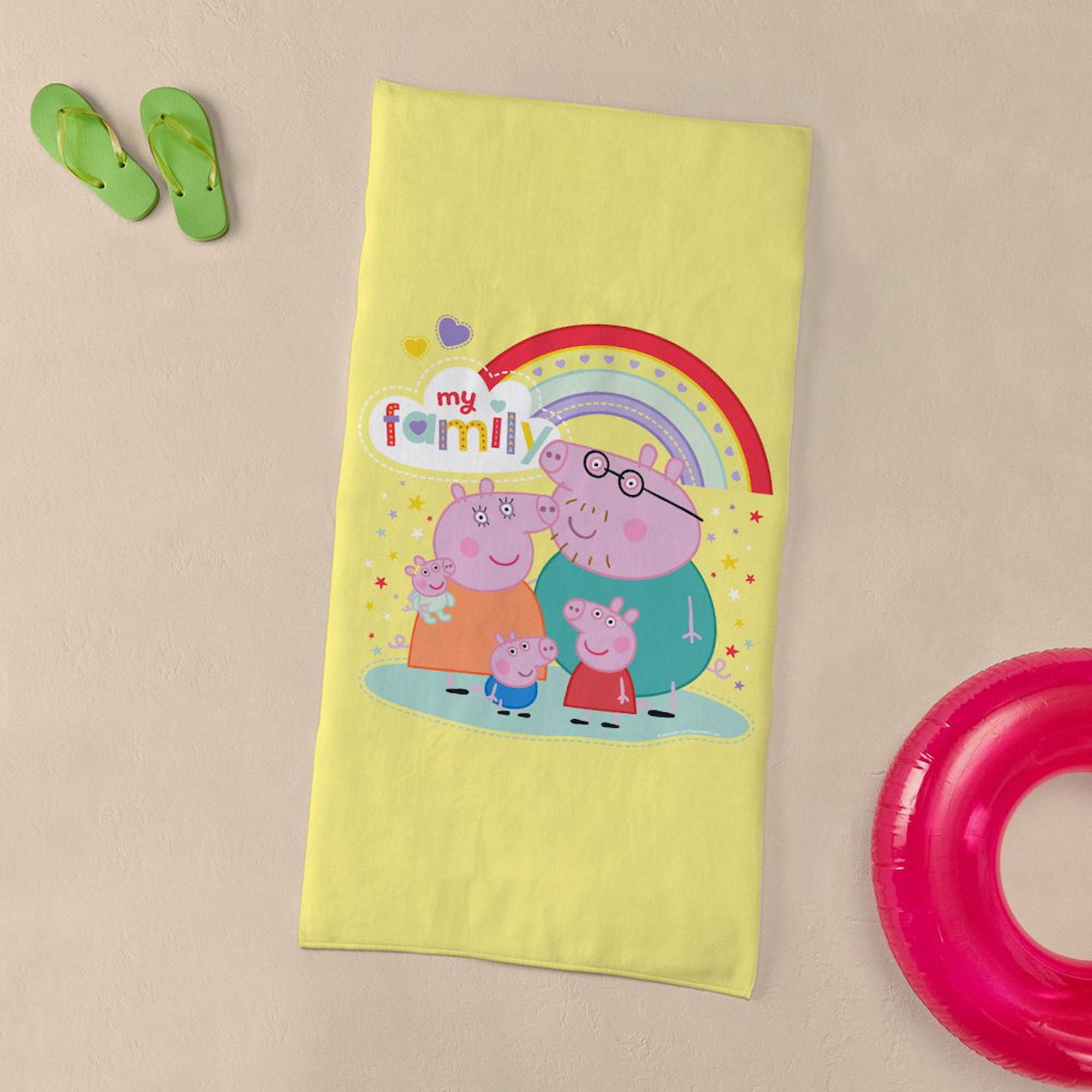 CafePress - Peppa Pig: My Family - Large Beach Towel, Soft 30"x60" Towel with Unique Design