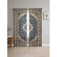 thumbnail image 4 of Sheer Curtains 96 Inches Long 2 Panels, Retro Traditional Ethnic Style Rod Pocket Curtain Voile Draperies, Boho Tribal Abstract Flower Light Filtering Window Treatment for Living Room Bedroom, 4 of 8